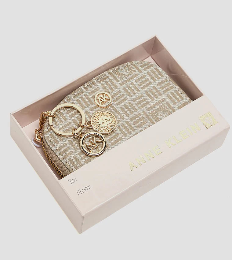 ANNE KLEIN  Anne Klein Patterned Zip-around Card Holder for Women | Best Price UAE